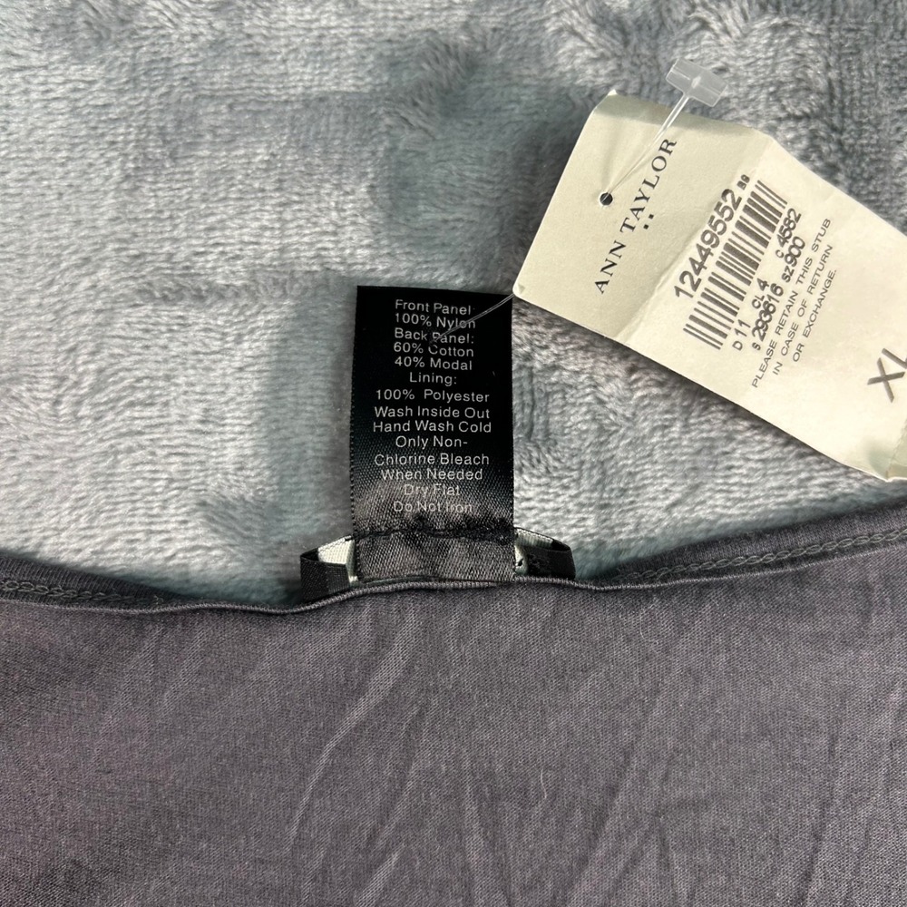 Ann Taylor Women Dark Gray Sequined Cowl Neck Sleeveless Top XL - Picture 6 of 7
